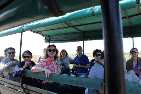 Conference participants take a horse-drawn carriage ride