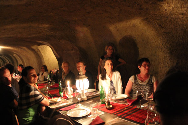 Wine-tasting in the cave