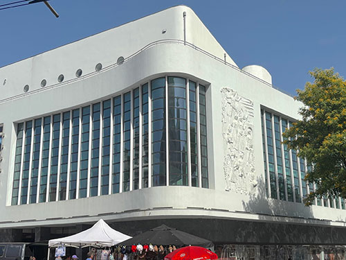 Art Deco facade of the Batalha Centro de Cinema