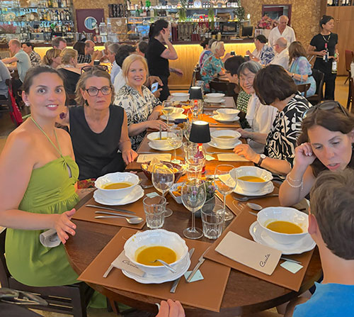 Banquet-goers enjoy the first course
