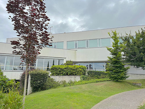 Back of the main building and cafeteria