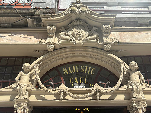 Majestic cafe Art Nouveau sign