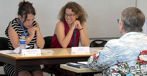 From left: Conference participants Geneviève de Viveiros and Orna Levin