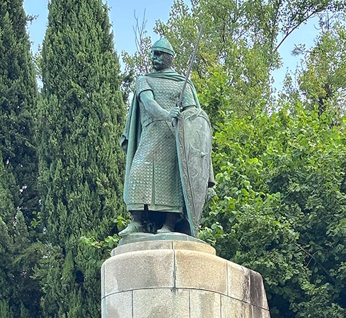 Statue of D. Afonso Henriques (also known as Afonso I), founder and first King of Portugal, ruling from 1139 to 1185