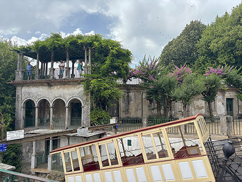 The funicular arrives at its destination