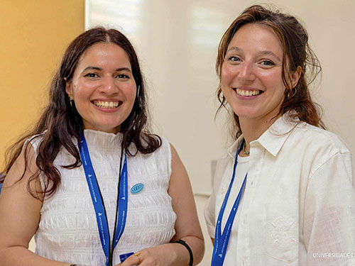 From left: Conference participants Aditi Khasa and Céleste Villermaux
