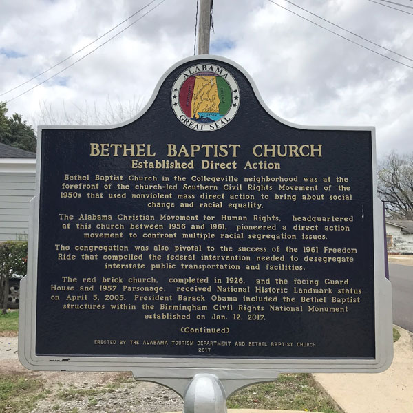 Plaque of Historic Bethel Baptist Church of Collegeville